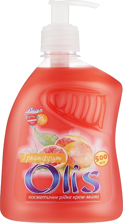 Косметическое жидкое крем-мыло "Грейпфрут" с дозатором - Olis — фото N1
