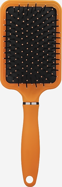 Гребінець для волосся широкий прямокутний з нейлоновою щетиною та шпильками, помаранчева - Disna Pharma — фото N1
