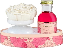 Набор "Цветок пиона" - Spongelle Private Reserve Floret Diffuser Peony Flower (oil/237 ml + dif/1 pcs) — фото N2