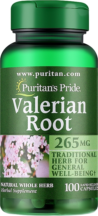 Пищевая добавка "Корень валерианы", 265 мг - Puritan's Pride Valerian Root 265 mg — фото N1