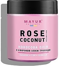 Натуральное кокосовое масло для лица и тела с эфирным маслом розы - Mayur — фото N1