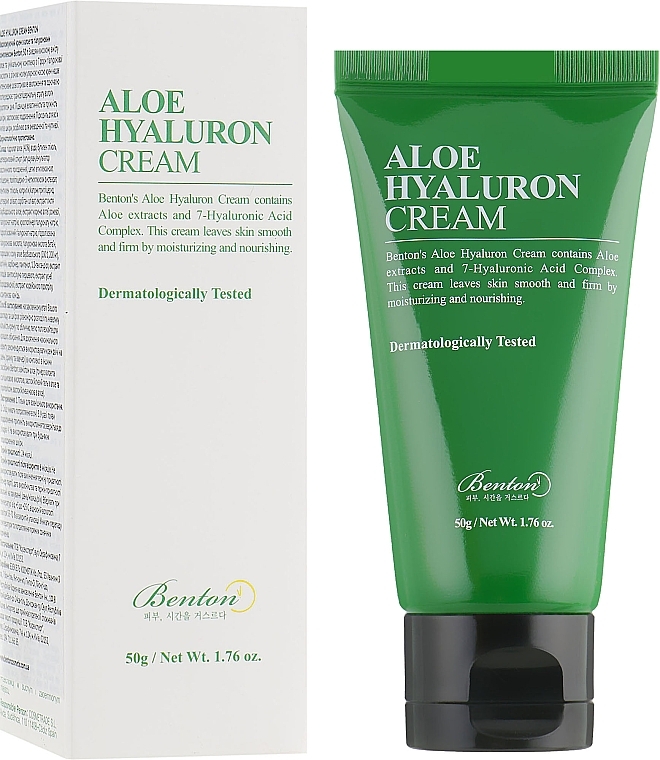 УЦЕНКА Увлажняющий крем для лица с алоэ и гиалуроновой кислотой - Benton Aloe Hyaluron Cream * — фото N2