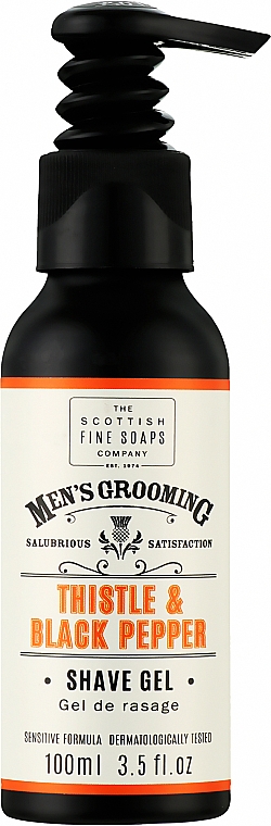 Гель для гоління, помпа - Scottish Fine Soaps Men’s Grooming Thistle & Black Pepper Shaving Gel — фото N1