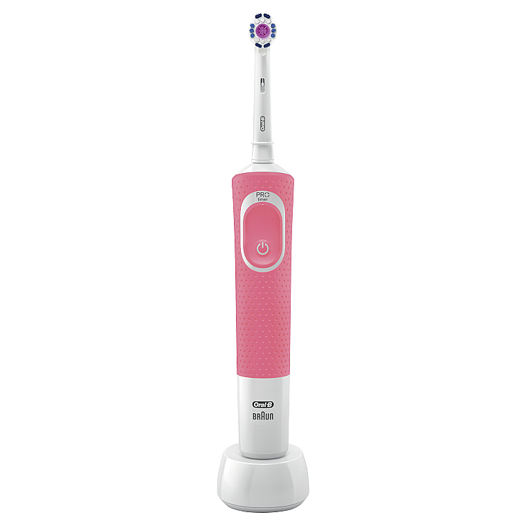 Электрическая зубная щетка, розовая - Oral-B Vitality 100 D100.413.1 PRO 3D — фото N4