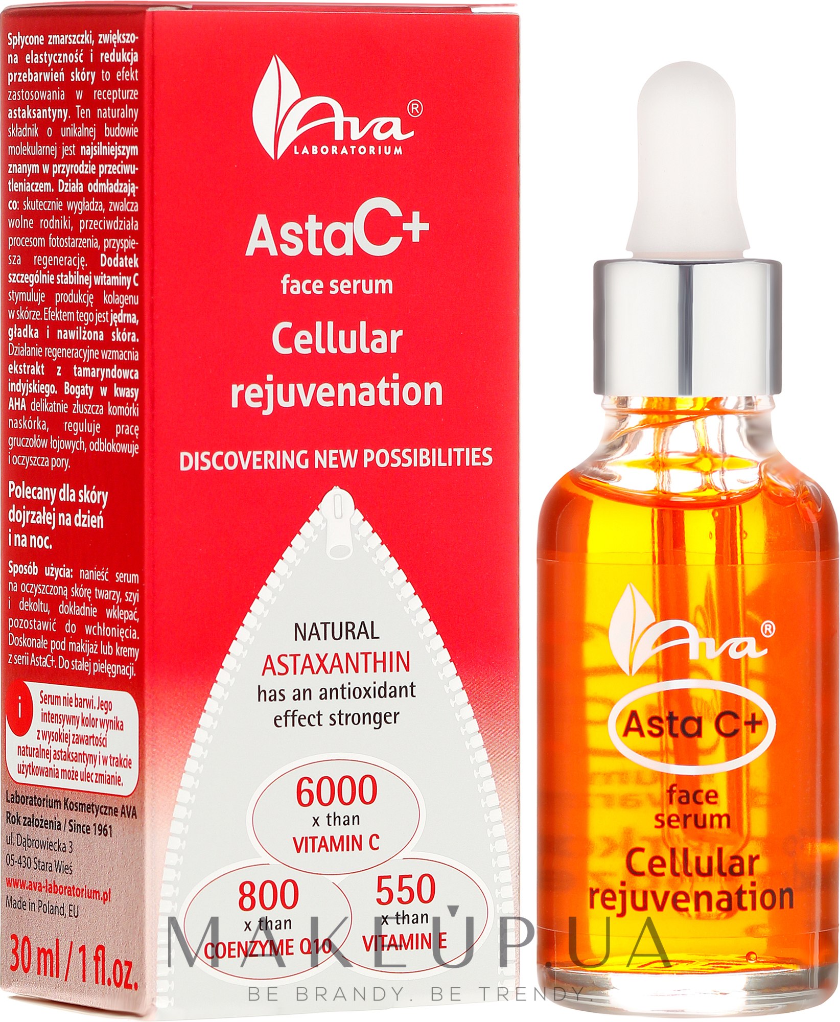 Антиоксидантна сироватка для обличчя "Кліткове омолодження" - Ava Laboratorium Asta C+ Cellular Rejuvenation — фото 30ml