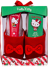 Парфумерія, косметика Набір для догляду за ногами - Accentra Hello Kitty Happy Christmas (f/lot/100ml + f/salt/100g + slippers)