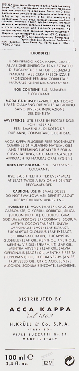 Натуральная зубная паста без фтора - Acca Kappa Natural Fluoride-Free Toothpaste — фото N3