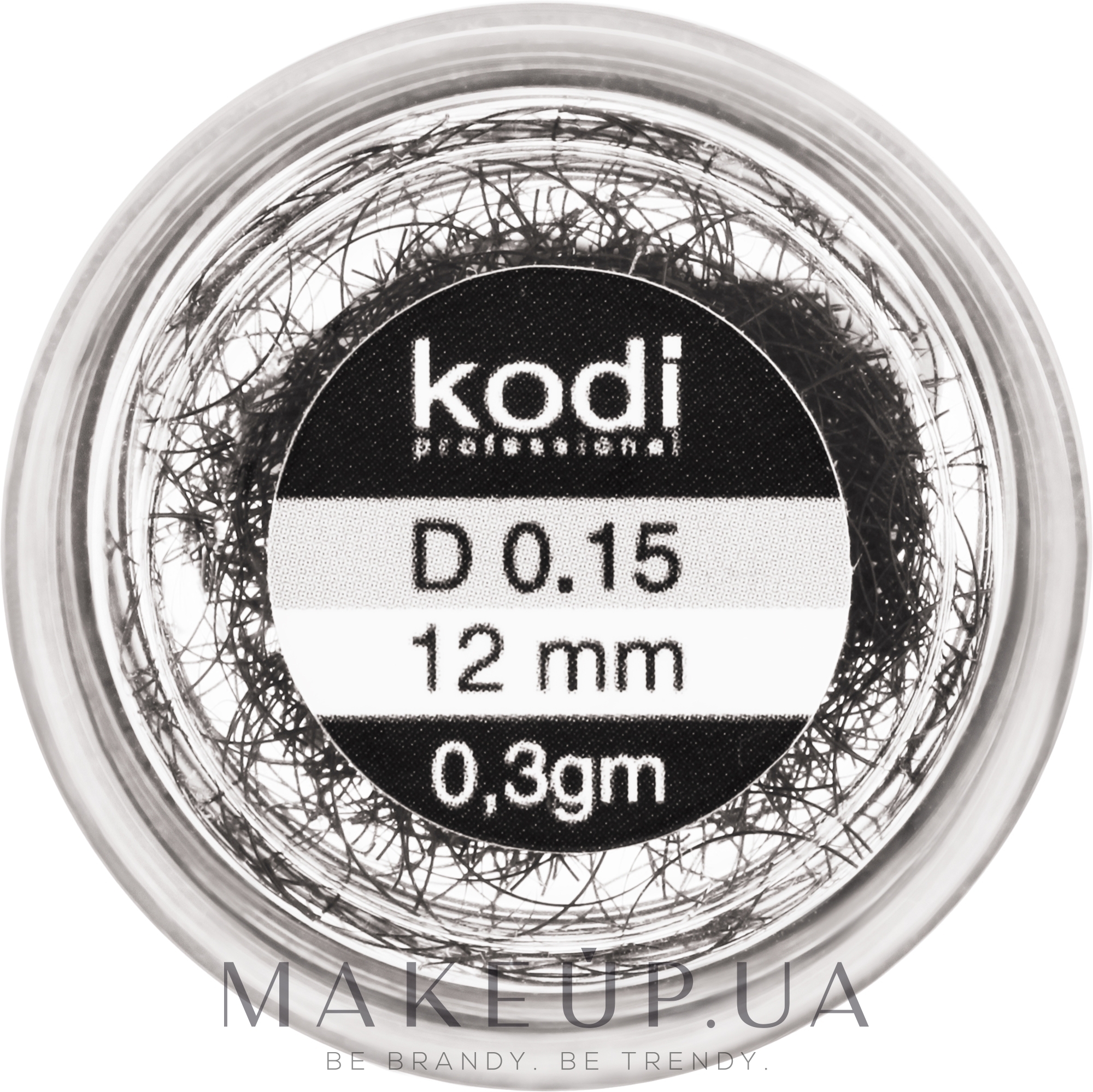 Накладні вії у банці D 0.15 (12 mm: 1.3 g) - Kodi Professional — фото 1уп