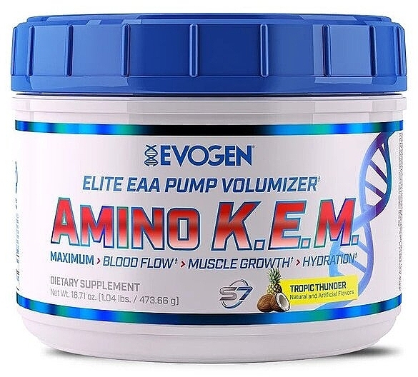 Аминокислота K.E.M. "Тропический гром" - Evogen Amino K.E.M. Elite EAA Pump Volumizer Tropical Thunder — фото N1