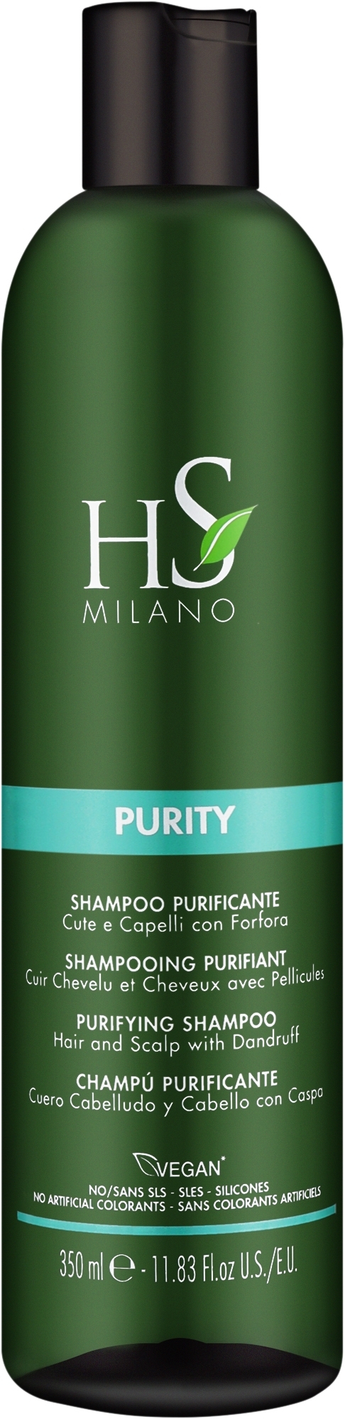 Очищающий шампунь для волос и кожи головы, против перхоти - HS Milano Purity Shampoo — фото 350ml