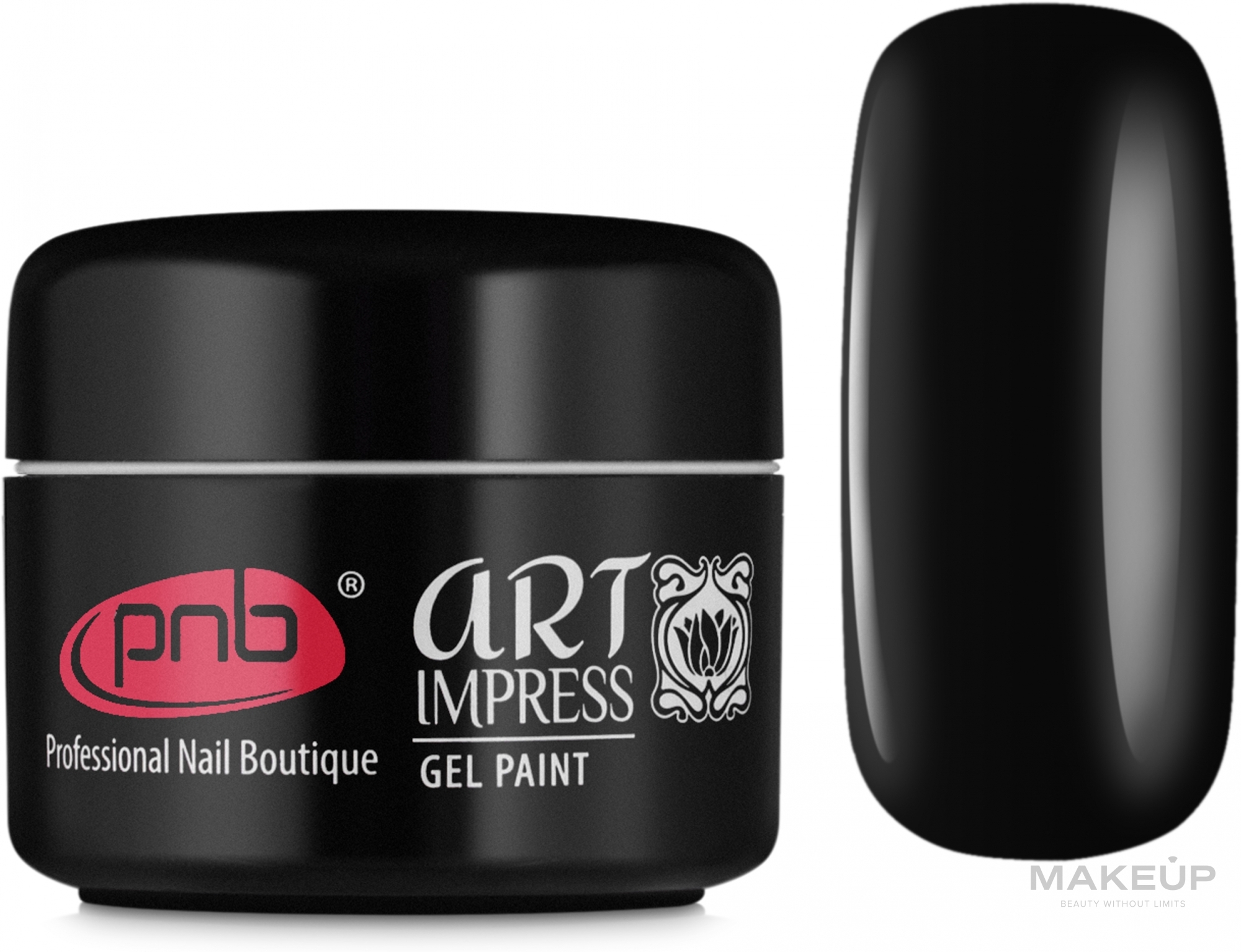 Гель-фарба для нігтів - PNB UV/LED Art Impress Gel Paint — фото 02 - Black