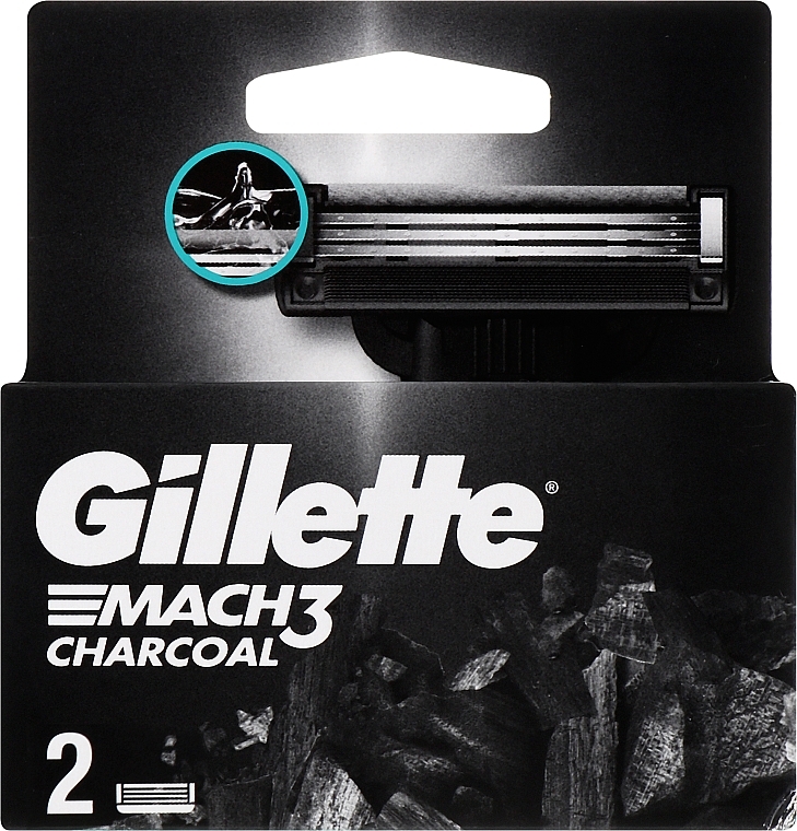 Змінні касети для гоління "Деревне вугілля" - Gillette Mach-3 Charcoal — фото N10