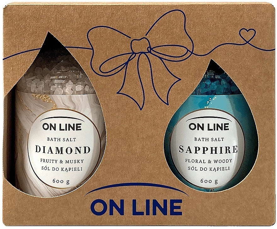 Набор - On Line Bath Salt Set Diamond + Sapphire (bath/salt/2x600g) — фото N1