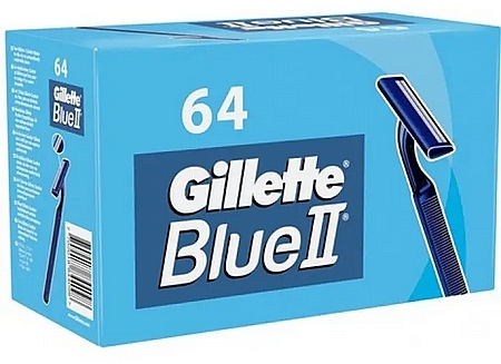 Набор одноразовых станков для бритья с двойным лезвием, 64шт - Gillette Blue II — фото N1