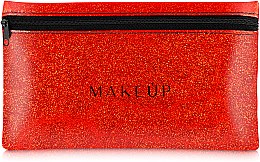 Духи, Парфюмерия, косметика Косметичка силиконовая, красная "Glitter Pouch", 22х13см - MAKEUP