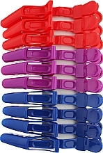 Парфумерія, косметика Затискачі пластикові, 940012, червоні + бузкові + сині - SPL