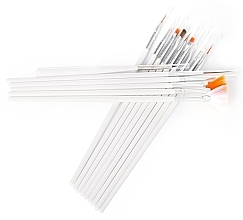 Набір пензликів для дизайну нігтів, 15 шт., білі - Sunone Nail Air Brush — фото N2