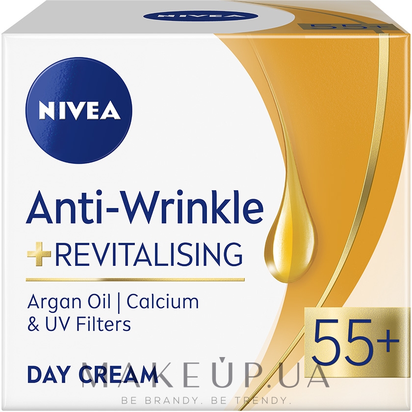 Денний крем для обличчя проти зморщок + ревіталізація 55+ - NIVEA Anti-Wrinkle + Revitalising Day Cream — фото 50ml