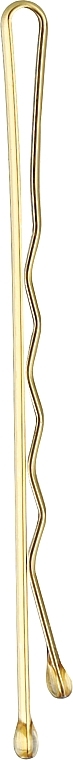 Невидимки для волосся хвилясті з двома кульками металеві 55 мм, золото - Cosmo Shop — фото N2