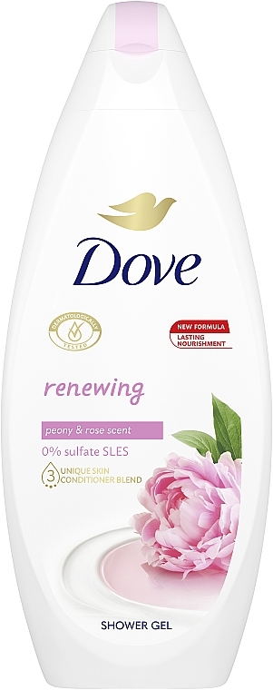 Крем-гель для душа "Сливочная ваниль и пион" - Dove Renewing Shower Gel