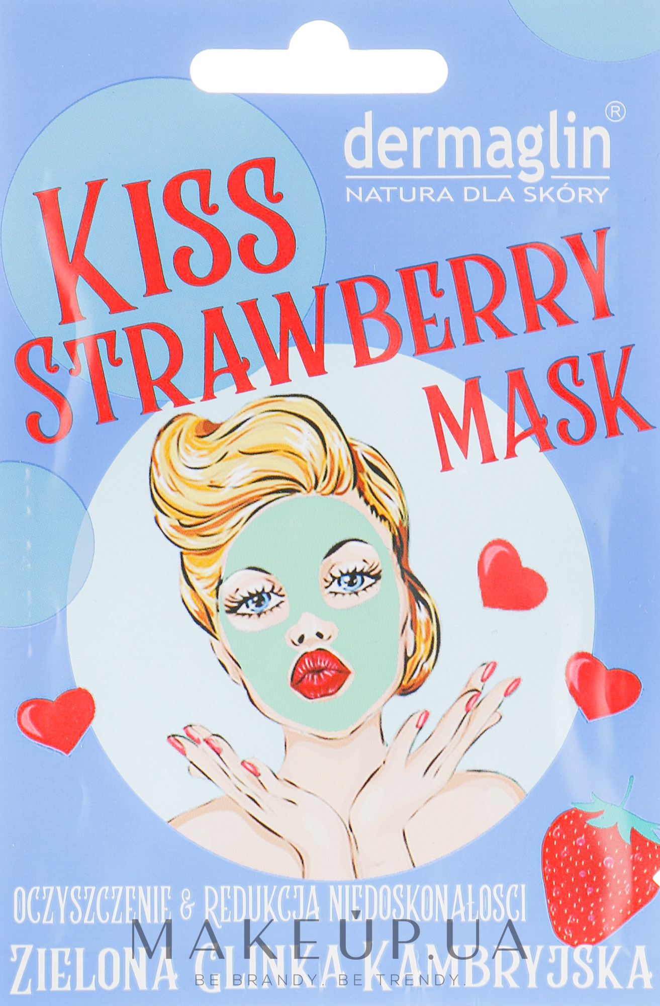 Маска для лица "Поцелуй клубники" - Dermaglin Kiss Strawberry Mask — фото 20g