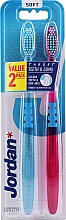 Зубная щетка мягкая, розовая+голубая - Jordan Target Teeth Toothbrush — фото N6