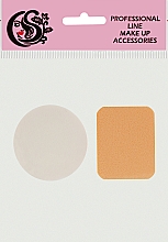 Спонж CS067WB для макіяжу коло + квадрат 2в1, білий + бежевий  - Cosmo Shop Sponge — фото N2