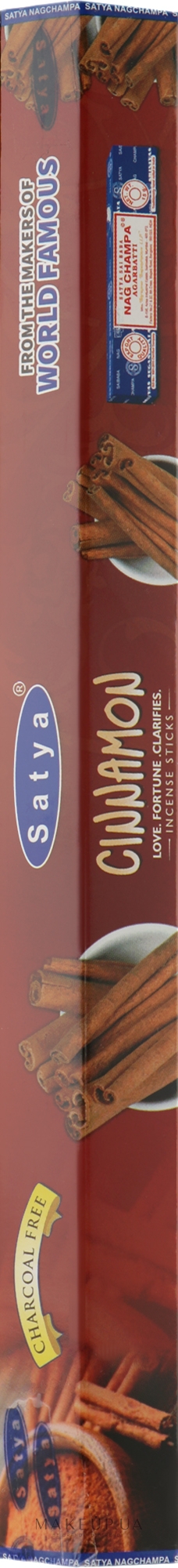 Благовония "Корица", шестигранник - Satya Cinnamon Incense — фото 20шт