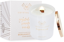 Соєва свічка з гірським кришталем і бергамотовим удом - Crystallove Soy Candle with Rock Crystal Bergamot Oud — фото N1