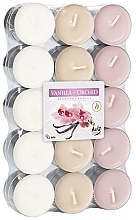 Набір чайних свічок "Ваніль-орхідея", 30 шт. - Bispol Vanilla-Orchid Scented Candles — фото N1