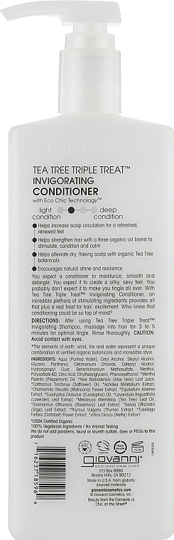 Тонізуючий кондиціонер - Giovanni Eco Chic Hair Care Tea Tree Triple Conditioner — фото N4