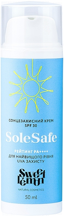 Солнцезащитный крем "SoleSafe" SPF 30 - Sweet Lemon — фото N1