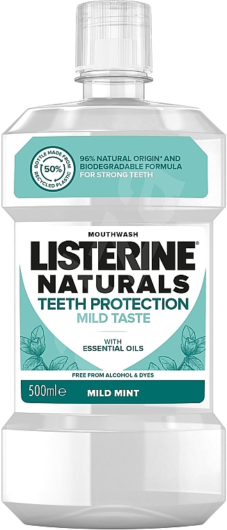 Ополіскувач для ротової порожнини з ефірними оліями "Naturals"  - Listerine Naturals Teeth Protection — фото N1