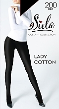 Колготки жіночі "Lady Cotton", 200 Den, nero - Siela — фото N1