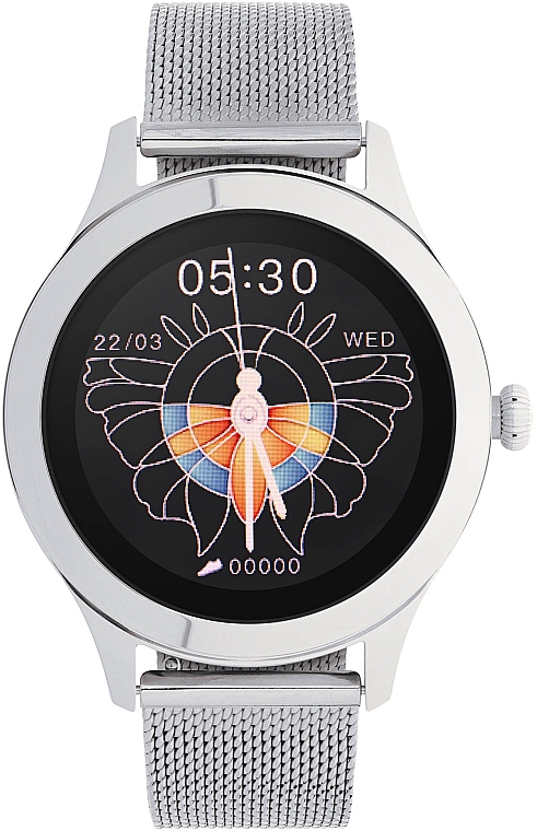 Смарт-часы для женщин, серебро, стальные - Garett Smartwatch Women Naomi Pro — фото N3