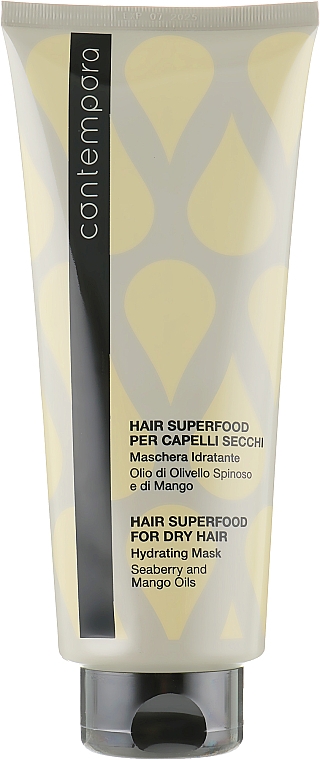 Маска увлажняющая для сухих волос с маслом облепихи и маслом манго - Barex Italiana Contempora Dry Hair Hydrating Mask