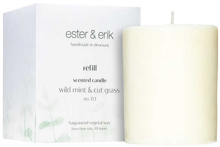 Ароматическая свеча "Дикая мята и скошенная трава" - Ester & Erik Scented Candle Refill Wild Mint & Cut Grass № 03 (сменный блок) — фото N1