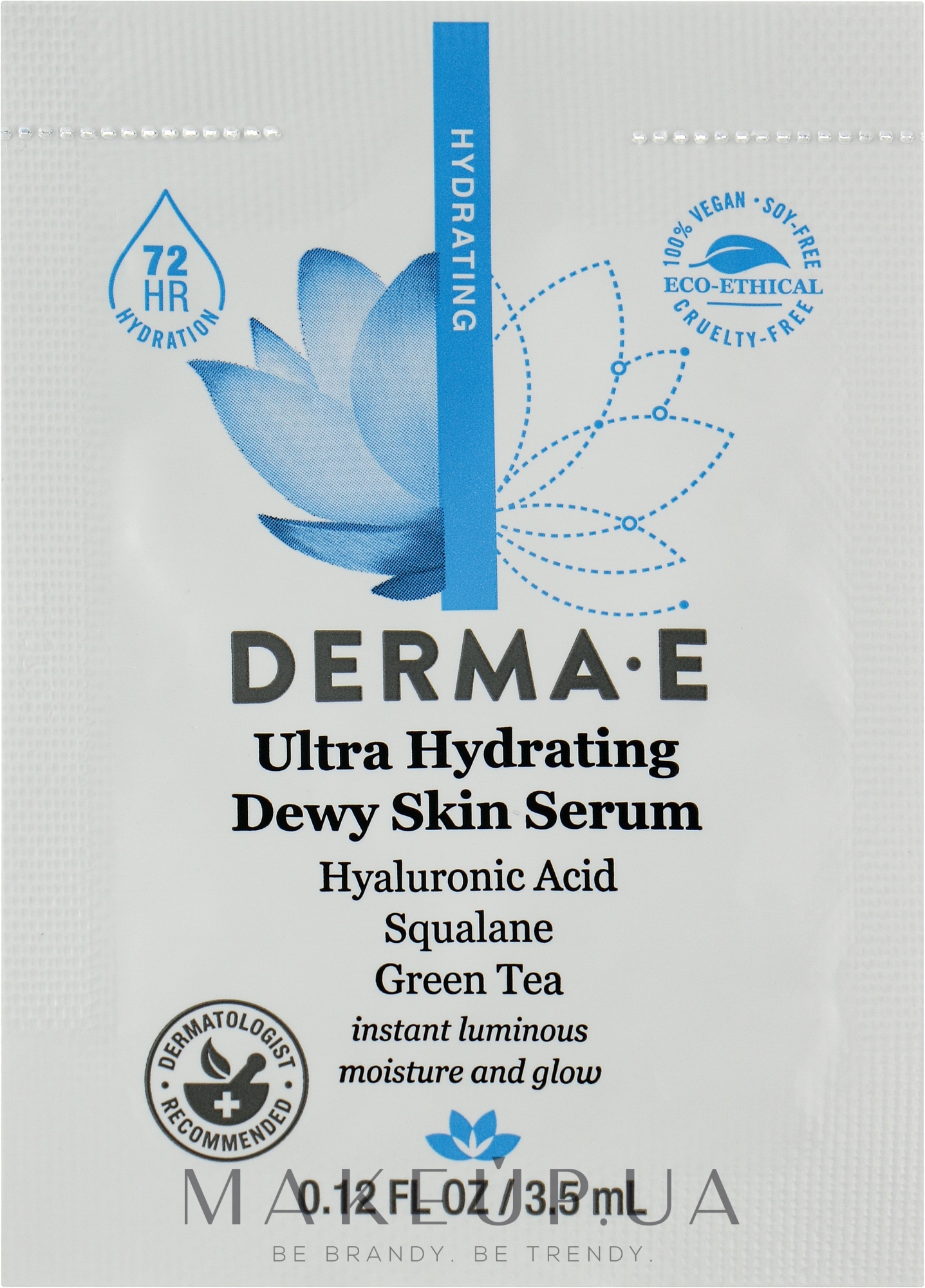 Ультразволожувальна сироватка з гіалуроновою кислотою - Derma E Ultra Hydrating Dewy Skin Serum (пробник) — фото 3.5ml