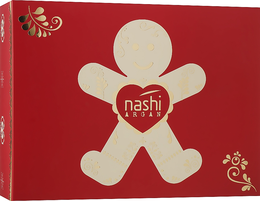 Набор - Nashi Argan Christmas Box + Surprise (shm/200ml + cond/200ml + oil/30ml) — фото N1