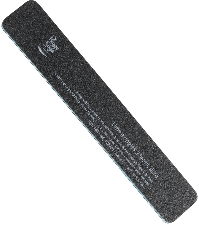 Пилка для ногтей двухсторонняя 100/180, черная - Peggy Sage 2-way Rectangular Washable Nail File  — фото N1