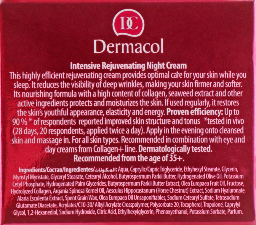 Нічний крем для обличчя - Dermacol Collagen+ Intensive Rejuvenating Night Cream — фото N3