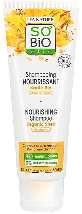 Питательный шампунь для волос - So'Bio Etic Nourishing Shampoo Organic Shea 97% Natural Origin — фото N1