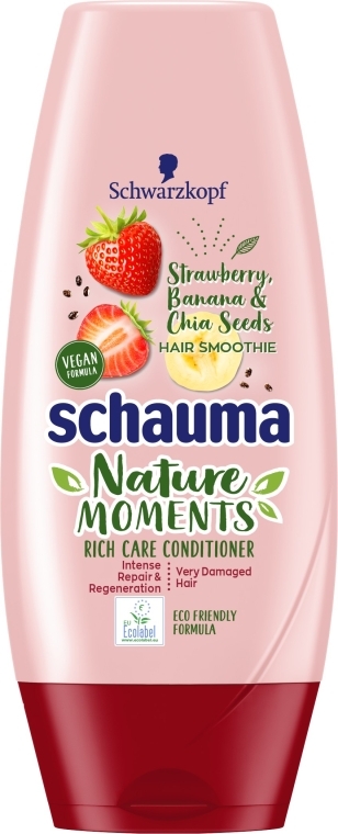 Кондиціонер для дуже пошкодженого волосся "Полуниця, банан і насіння чіа" - Schauma Nature Moments