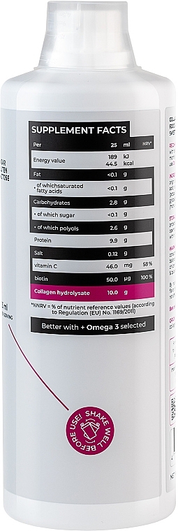 Дієтична добавка - Progress Nutrition Collagen Liquid + Biotin + Vitamin C Germany Blackberry — фото N2