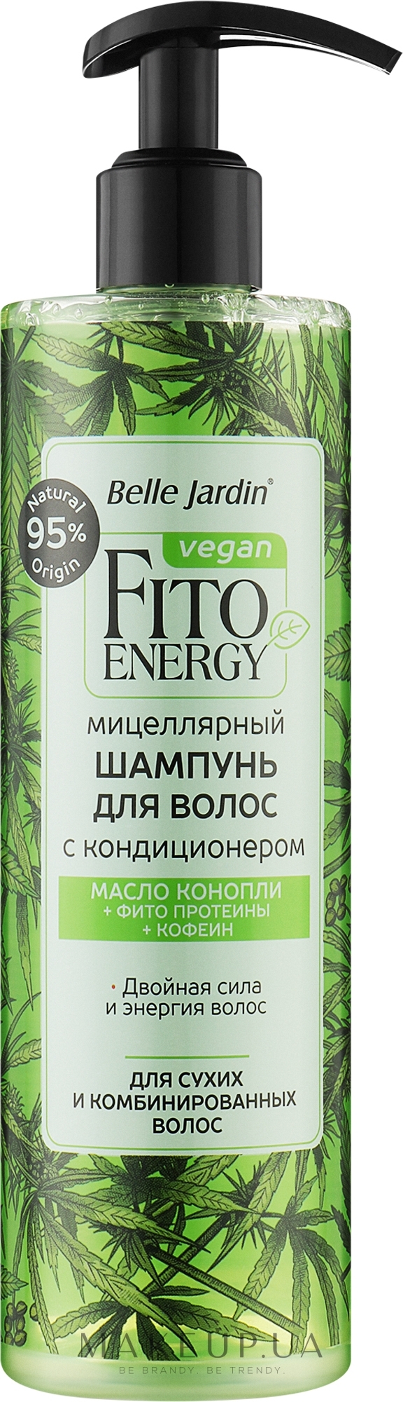 Шампунь-кондиціонер з олією конопель та фітопротеїнами - Belle Jardin Vegan Fito Energy — фото 400ml