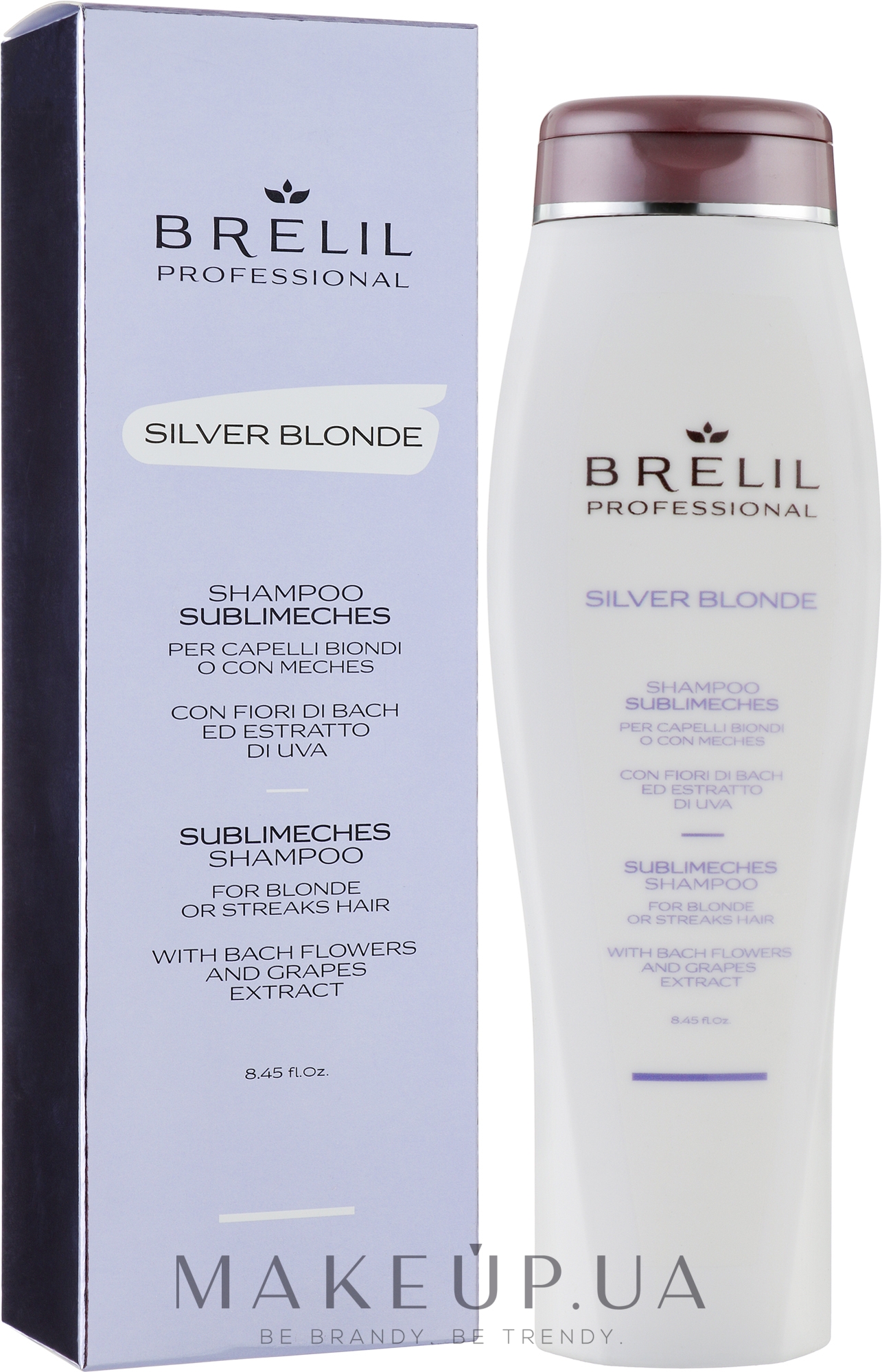 Шампунь для усунення жовтизни - Brelil Silver Blonde Sublimeches Shampoo — фото 250ml
