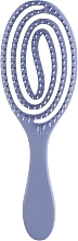 Щетка для волос массажная, скелетон "Flexi", овальная, 24 см, серо-голубая - Titania — фото N1