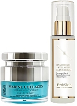 Духи, Парфюмерия, косметика Набор - ErthSkin London Hyaluronic acid & Collagen Serum + Marine Collagen Night Repair Cream Set (n/cr/50ml + f/ser/60ml)