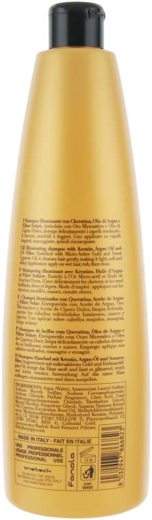 Зволожувальний шампунь із золотом - Fanola Oro Therapy Shampoo Oro Puro — фото N2