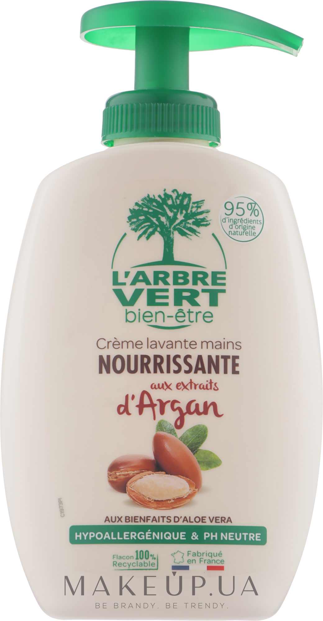 Крем-мыло для рук "Аргания" - L'Arbre Vert Hand Wash Cream with Argan (с дозатором) — фото 300ml